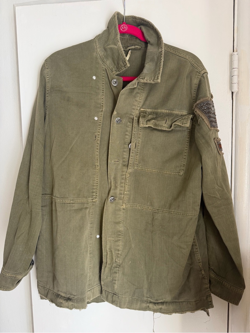 Free people women’s Olive Green Military-Style Field Jacket